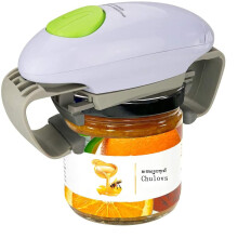 Chulovs Electric Jar Opener - Strong and Sturdy Kitchen Gadget for Sealed Jars - Automatic Jar Opener Hands Free with Less Effort to Open (White)