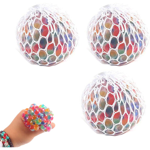 Regnbue Stresslindrende Kugle Mesh Squishy Legetøj 1-pak