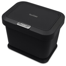YourCasa compost bin 5L- kitchen food waste caddy - lid opens with push button - countertop small counter trash can - Odour Proof container - indoor