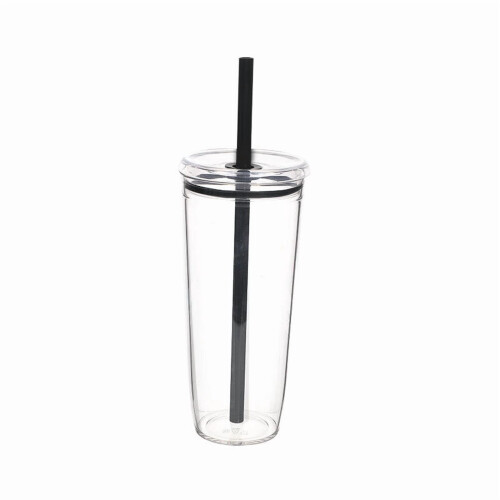 Cană de sticlă cu pai și borcan 600 ml 2
