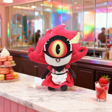 Peluche Niffty, personaggio dell'anime Haz Hotel, rosso, 28 cm