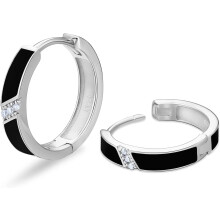 KRKC&CO Hoop Earrings Sterling Silver 14K White Gold Plated
