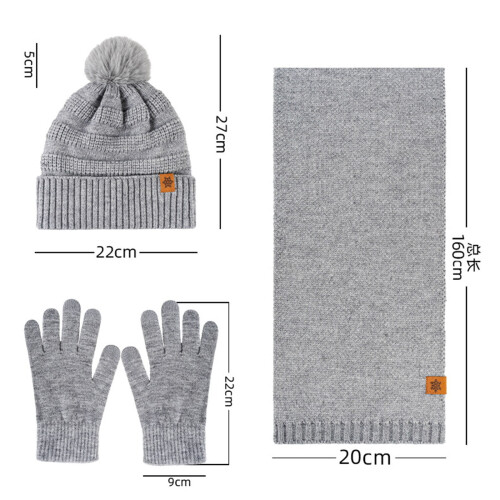 Set da donna composto da cappello, sciarpa e guanti in lana 2