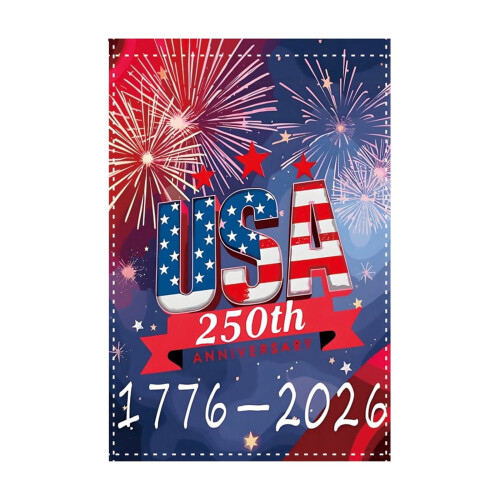 Σημαία Κήπου 250ης Επετείου ΗΠΑ1776-2026Διπλής Όψης Εξωτερικό Πανό με Εκτύπωση 2