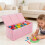 Spacious Childrens Cloth Toy Storage Unit With Removable-Pink 2