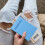 1Pack Rectangular Card Holder Sleeve Waterproof Protection for Important Documents in Blue 5