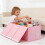 Spacious Childrens Cloth Toy Storage Unit With Removable-Pink 7