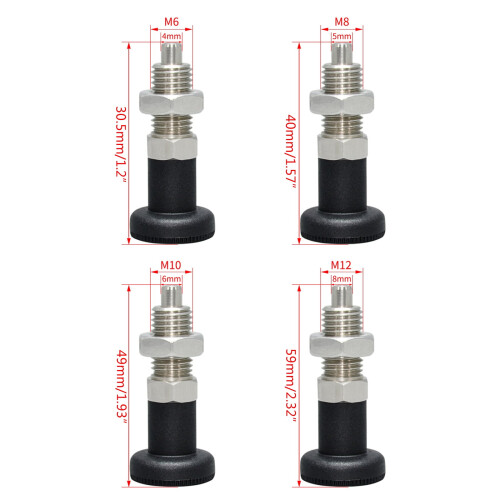 Nose Spring Plunger & Versatile Indexing Solution Spring Return Knob Plunger Indexing Plunger 4 Sizes 2
