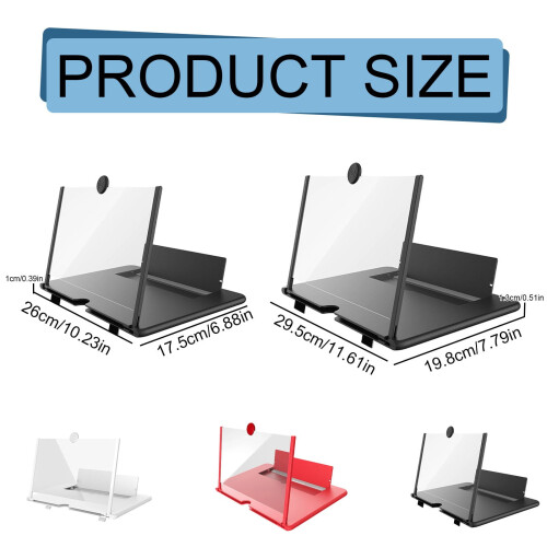 Μεγεθυντικός φακός οθόνης τηλεφώνου Ultra-HD3D 14", πτυσσόμενη βάση, συμβατή με όλα τα 2