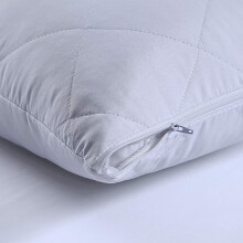 Quilted Pillow Protectors 4 Pack - 100% Microfiber Anti Allergy Pillow Protectors Soft Zip up Pillowcase Protector Quilted Zipped Pillow 48cm x 74cm
