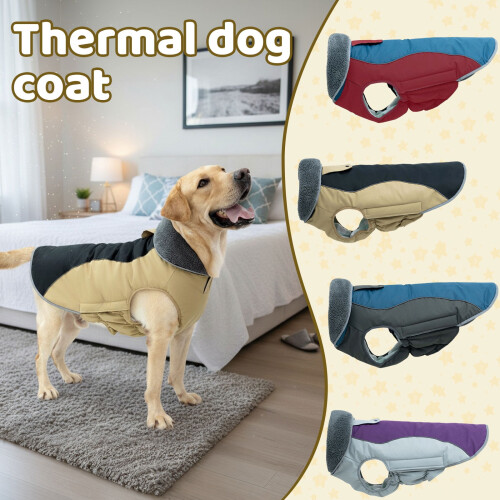 Sort vinterfrakke til store hunde L