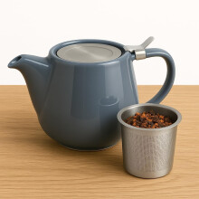 Premium Porcelain Teapot 2 or 3 Cup Capacity with Removable Stainless Steel Infuser Basket ? Loose Leaf or Bagged Tea Pot ? Heat Retaining Ceramic,
