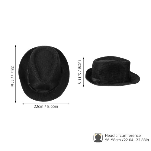 Boys Fedora Hat Stylish Black Dance Cap Comfortable for Performances 1