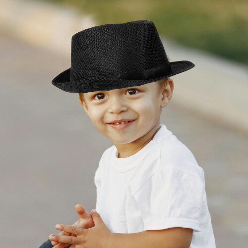 Boys Fedora Hat Stylish Black Dance Cap Comfortable for Performances 2