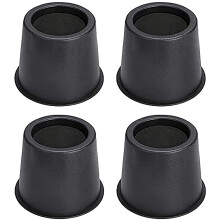 BWKJMY Round Bed Risers Lifts Height of 4 Inch Heavy Duty Set of 4 Pack for Risers for Sofa, Table, and Chair and Bed, Under Bed Storage Space (Black)