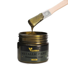 VGSEBA Acrylic Paint Metallic Brass, Non Toxic, Non Fading, 100ml Copper Leaf Paint for Art, Painting, Handcrafts, Ideal for Canvas Wood Clay Fabric