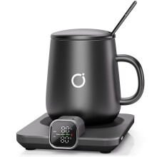 Ikago Heated Smart Coffee & Tea Mug Warmer Set - 1? Precise Temp Control & Real-Time Display, Auto Shut-Off, Electric Mug Warmer for Desk, Gifts for