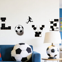 Fußball-Wandaufkleber aus Vinyl für Kinderzimmer, 15,6 x 17,5 cm