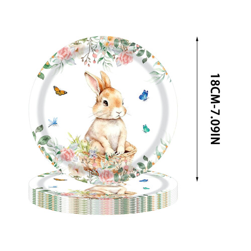 Ensemble de vaisselle jetable sur le thème de Pâques 2