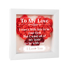 Valentines Gifts for Her, Girlfriend Gifts, Anniversary Wedding Valentines Gifts for Her Girlfriend Wife Fiancee GF, Forever Rose Shadow Box - To My