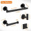 Bathroom Hardware Set Adhesive Towel Rings Robe Hook-silver 5