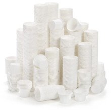 Dicunoy 1000 PCS Waxed Paper Medicine Pots, 15ml / 0.5oz Disposable Paper Sample Cups, Paper Souffle Portion Cup, White Treated Cups for Measuring,