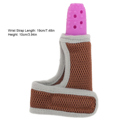 Lila Silikon-Daumen-Schutz 10cm H 19cm Gurt 1