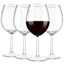 Galvog? Set of 4 Crystal Clear Wine Glasses 430ml | Italian Style Glasses | Hand Blown Stem Wine Glasses | Classic Design