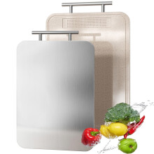 Titanium Cutting Board Double Sided Pure Titanium Cutting Boards for Kitchen, Pure titanium & Wheat Straw PP Food Grade metal chopping boards Easy to