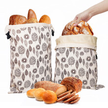 OHIYO Reusable Beeswax Bread Bags for Freezer & Refrigerator, 43cm?33cm Natural Beeswax-Lined Cotton Storage Bags Airtight Freshness Keeper for