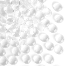 VGOODALL Clear Glass Pebbles 420-Pack 1.9kg?1.5-2cm Crystal Stones for Aquarium Gravel, Vase Filler, Hydroponics & Home Decor
