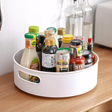 Semlos Lazy Susan Turntable Cupboard Organizer, Multi-functional Spice Rack for Kitchen Storage and Organization, Revolving Condiment Holder, Non-Slip