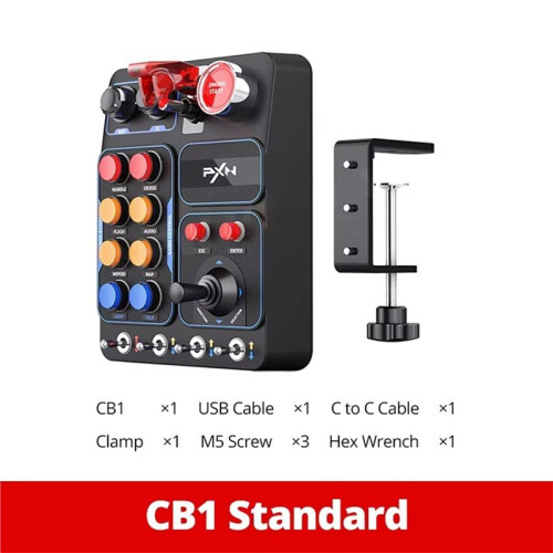 PXN CB1 Simulator Race Central Control Box 30Programmable Button Linkage Lever One Click Start Stop RGB Racing Game Panel for PC 2