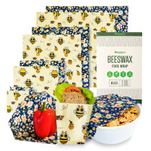 Beeswax Wraps | Set of 8 | Eco Friendly Sustainable Reusable Food Wraps | Biodegradable Zero Waste Plastic Free Food Storage | Bowl Covers | Organic