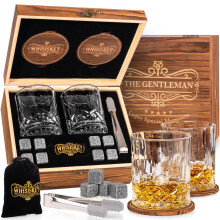 Whisiskey - Whiskey Glass Set - Gift Sets for Men - Whisky Glass Birthday Gifts for Men - Rum Tumblers - Mens Gifts - Whisky Set with 2 Glasses, 8