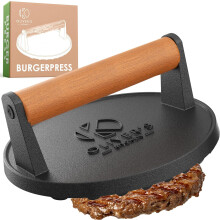 Oliver's Kitchen ? Burger Press - Premium, Heavy Duty, Cast Iron - Smash Burgers with Ease - Comfortable Handle - Non Stick Base - The Perfect Smasher