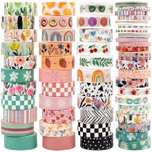 IEEBEE 55 Rolls Washi Tape Set - Decorative Masking Tape Colored Tape Patterns, Adhesive Artists Tapes for Journaling Supplies
