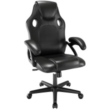 play haha Office Chair,Ergonomic High Back Seat With Breathable Mesh Insert Padded Armrests Durable Base Lumbar Support Faux Leather Surface For