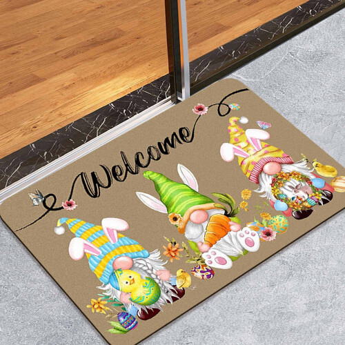Easter Bunny Egg Decorated Carpet Small Cloth 2
