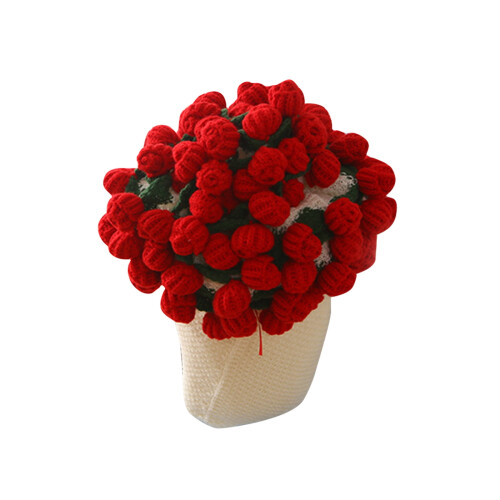 Handmade knitted rose bouquet blanket 1 piece 1