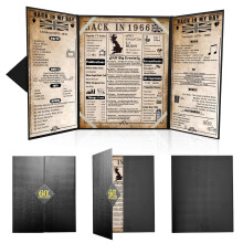 back in 1966 60th Birthday Gifts for Men & Women - 60th birthday Card for Dad,Husband,Mum,Wife - 60 Year Old Decorations - Black Tri-Fold Greeting
