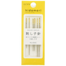 Sashiko Embroidery Needles Set of 6 & Threader Hodamari Cosmo Made in Japan