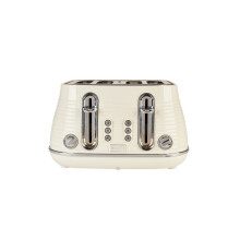 Haden Devon Cream 4 Slice Toaster - 6 Browning Settings, 4 Slice Toaster with Wide Slots, Toaster 4 Slice with Defrost, Reheat And Cancel Settings