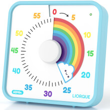 LIORQUE 19CM Large Visual Timer for Kids, Non-Ticking 60 Minute Visual Countdown Timers for Classroom Desk Countdown Clock with Magnetic Backing, Kids