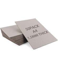 SHUESS 50 Sheets A4 Greyboard - 1500 Micron A4 (29.7 X 21 cm) Mount Board - Double-Side Grey Board - Thick Cardboard for Model Making, Thick 1.5 MM