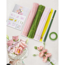 ZephyrCraft 342 Pcs Pipe Cleaner Set, 30cm x 6cm Long Flexible Pipe Cleaners in 4 Colours, Chenille Stems DIY Arts & Crafts Creative Handmade DIY