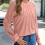 Dameblonbluse i polyester med lange ermer og rund hals 7
