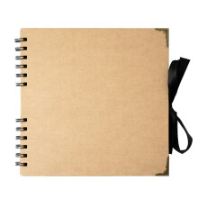 Hawksbill Brown Scrapbook Photo Album 60 Pages ? 31cm x 31cm Kraft Scrapbook Spiral Bound Wedding Picture Album 180gsm Memory Book Ideal for Photos