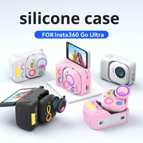 Étui de protection en silicone pour Insta360GO avec cordon et cache-objectif 2