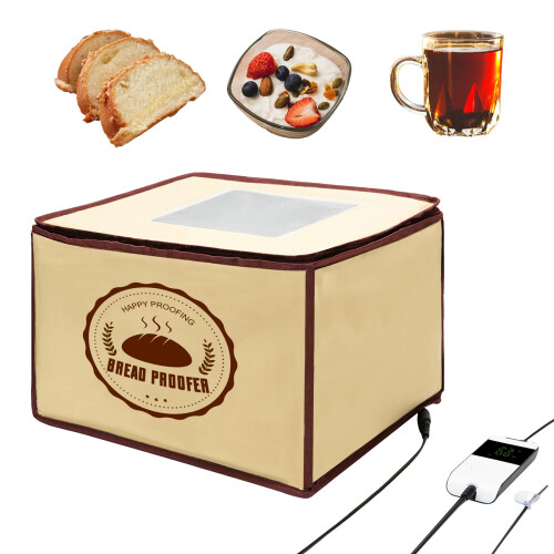 Bourske Bread Dough Proofing Box with Heater, NTC Sensor Temperature & Timer Control, Electric Bread Proofer for Making Sourdough, Bread, Pizza,